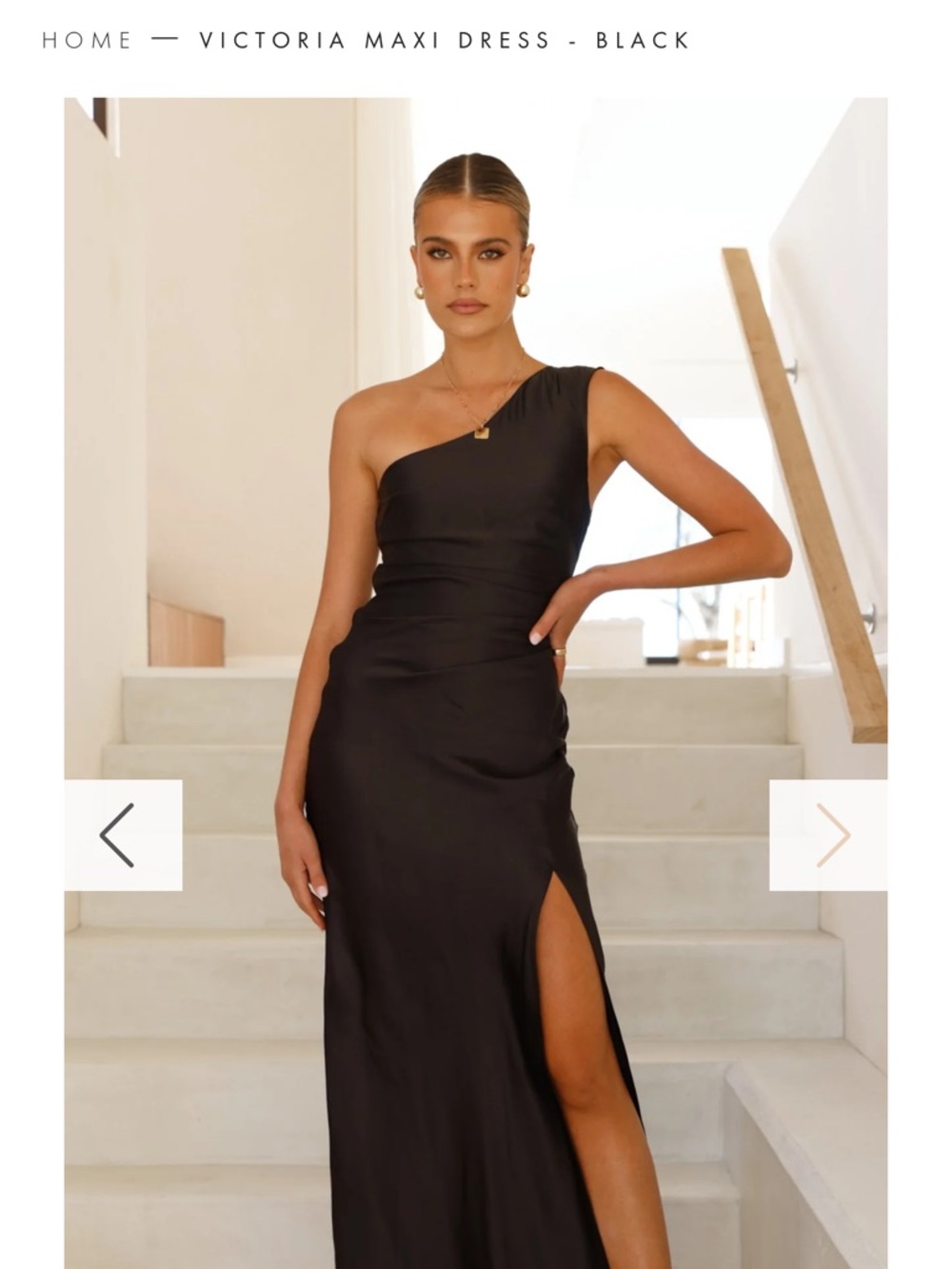 Victoria One-Shoulder Maxi Dress - Black